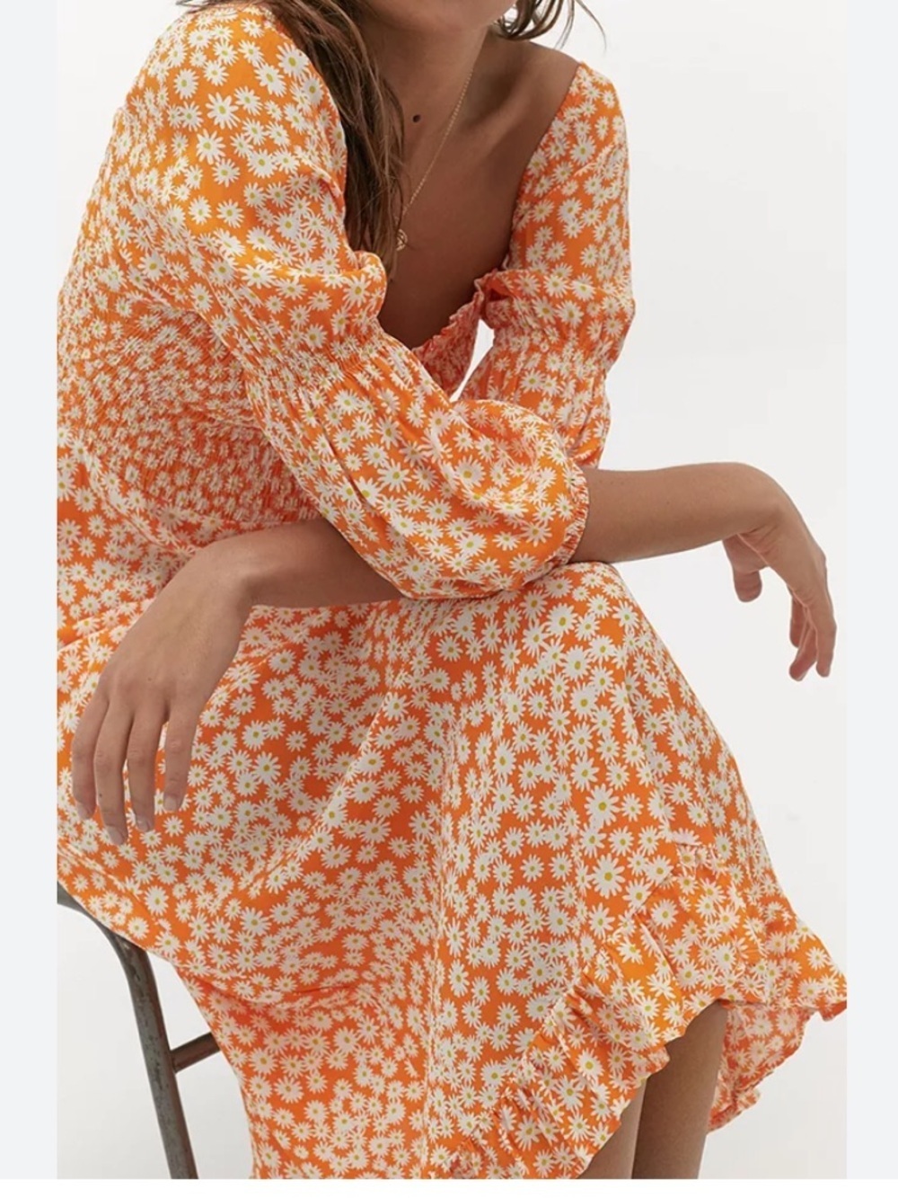 Faithfull The Brand Nora Floral Midi Dress Size 4 Small